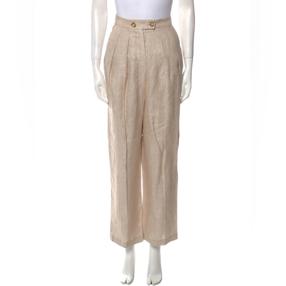 Women's Beige Linen Pants size XS high waisted